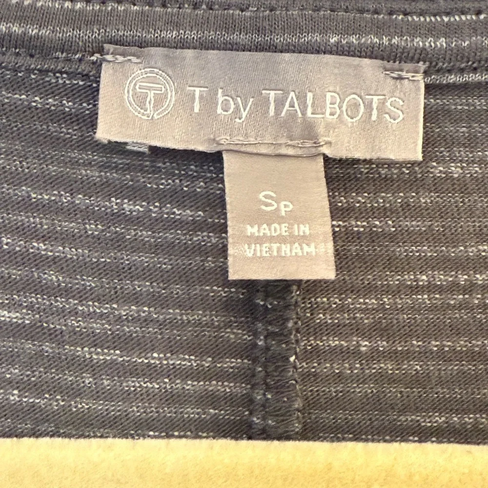 Talbots Gray Knit Tie-Front Short Sleeve Dress | Size SP